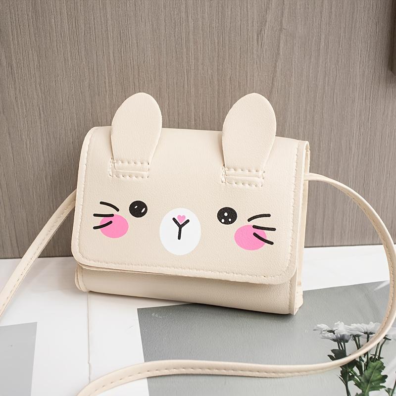 Cute Bunny Ear Crossbody Bag for Women - Pink Shoulder Purse with Adorable Rabbit Design, Compact Coin Handbag for Daily Use & Travel