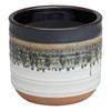 8" Round Ceramic Planter with Reactive Finish Weather-Resistant Indoor Outdoor Pot Features Drainage Hole Perfect Succulents