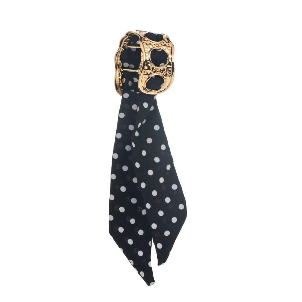 

Шовковий шарф у горошок Манжети Браслети Наручний браслет в етнічному стилі, обгорнутий стрічкою Металевий широкий браслет Дівчата Style 1