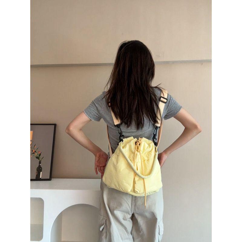 

Original Small Silk Pouch Satchel Multi-Pocket Women s Backpack Goose yellow(Trumpet)