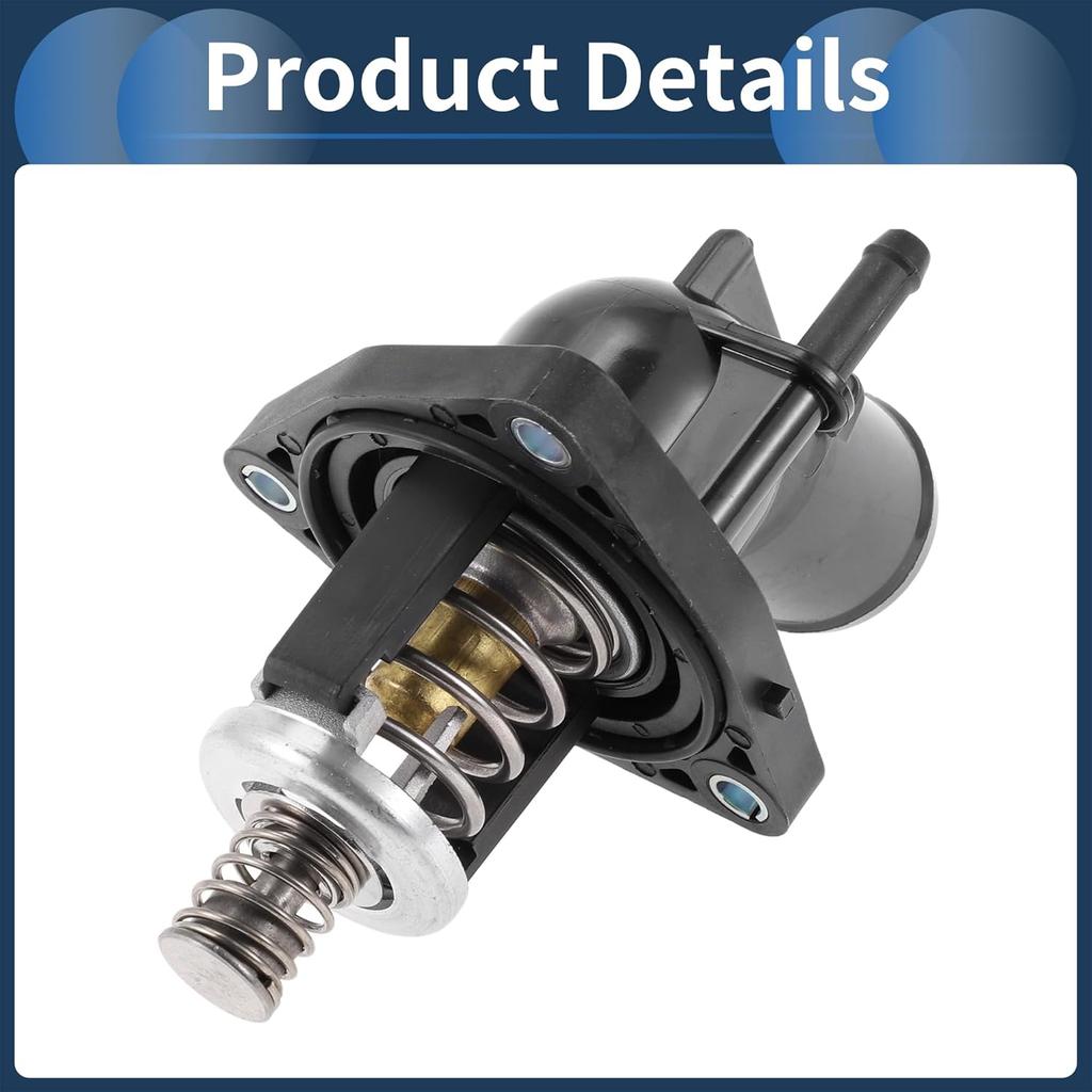 Car Thermostat Inner Engine Coolant Thermostat Housing Assembly No.12674634 for Chevrolet Corvette 6.2L V8 2015-2019 Plastic Black Durable