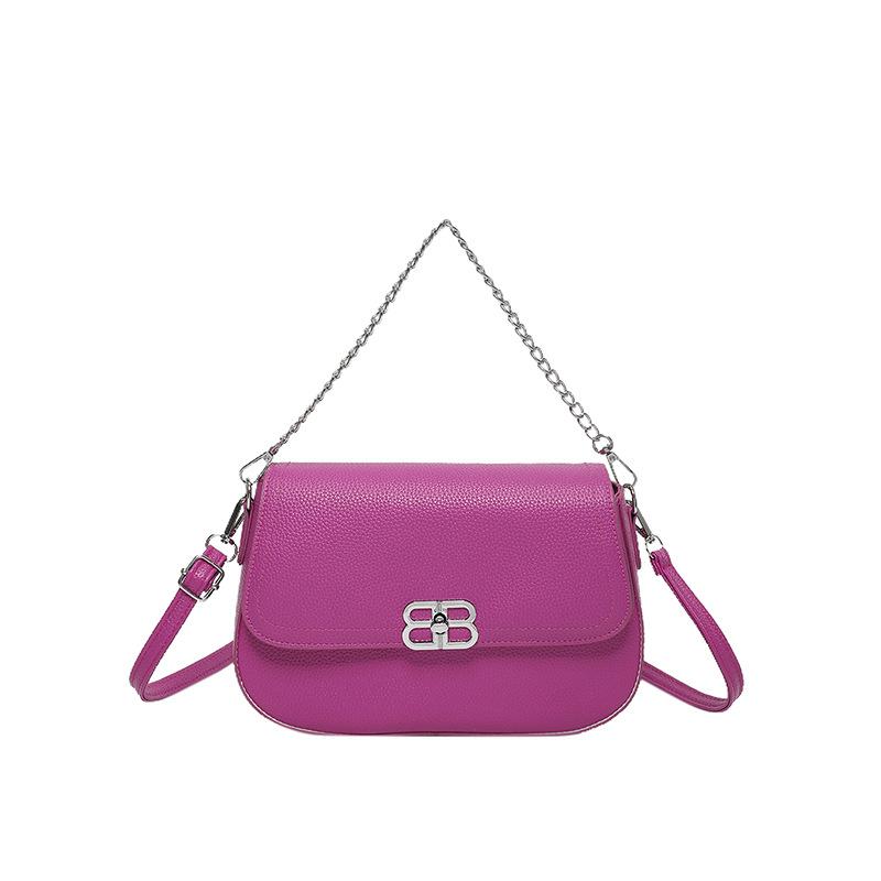 

2024 spring new retro temperament small square bag simple casual commuting shoulder messenger bag simple fashion women s bag фіолетовий