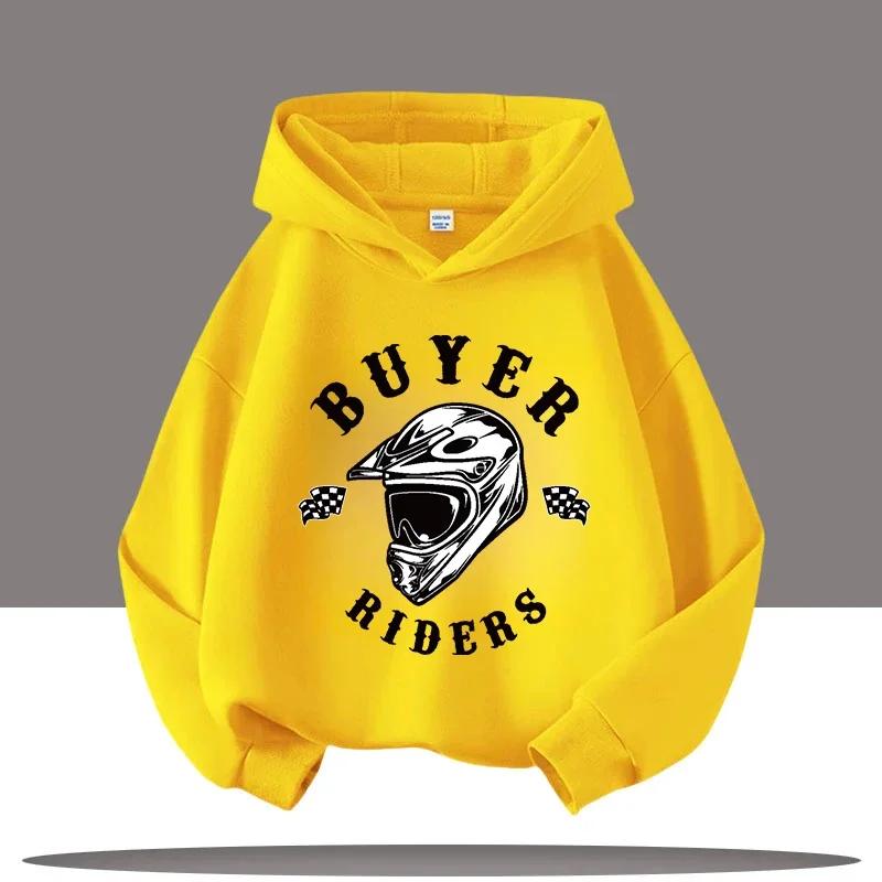 New Hip-hop Style Retro Car Cartoon Printed Children's Hooded Sweatshirt, Autumn and Winter Casual Top, Comfortable Clothing