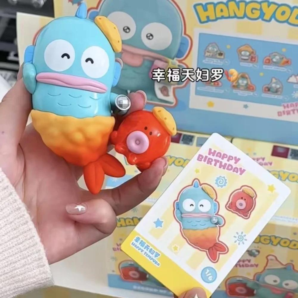 Original Sanrio Charaktere Hangyodon Happy Birthday Serie Trendiges Spielzeug Blind Box Ornamente Cartoon Niedlich Kindergeschenke