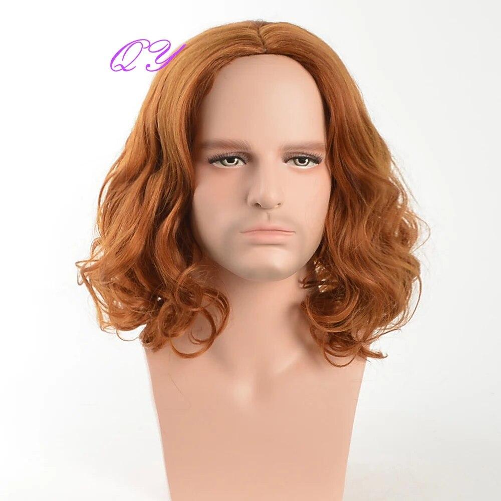 Synthetic Long Blonde  Water Ripple Hair Wigs For Men Curly Natural Wig Adjustable Size Suitable for Daily Wear Man Hair Wig