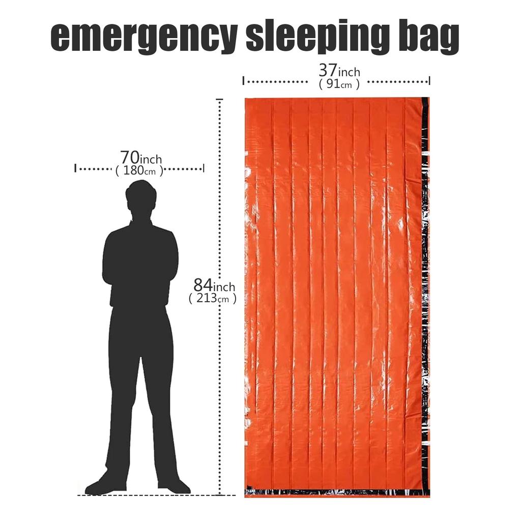 Portable Insulated sleeping bag Waterproof Emergency Survival Outdoor Edc Camping Gear Thermal Sack First Aid Rescue Kit