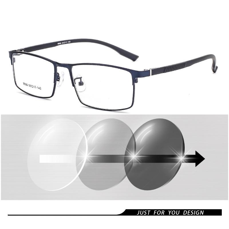 Metal Alloy Photochromic Myopia Eyeglasses for Women Men Prescription Spectacles -0.5 to -3.0 Diopter