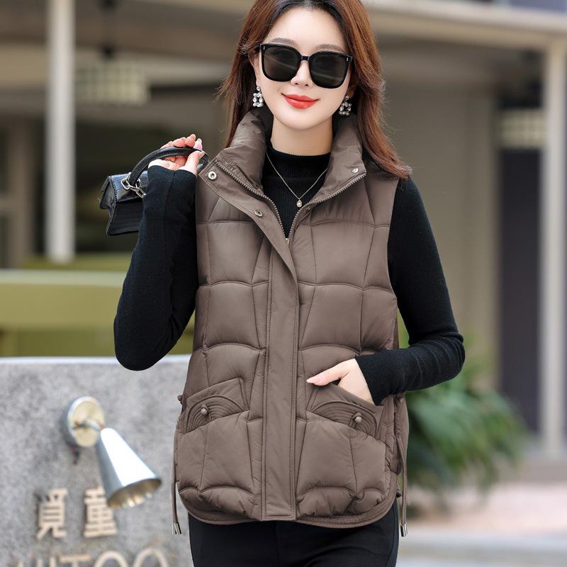 Autumn and winter new loose stand-up collar cotton vest women loose light mother girlfriend cotton vest outer wear