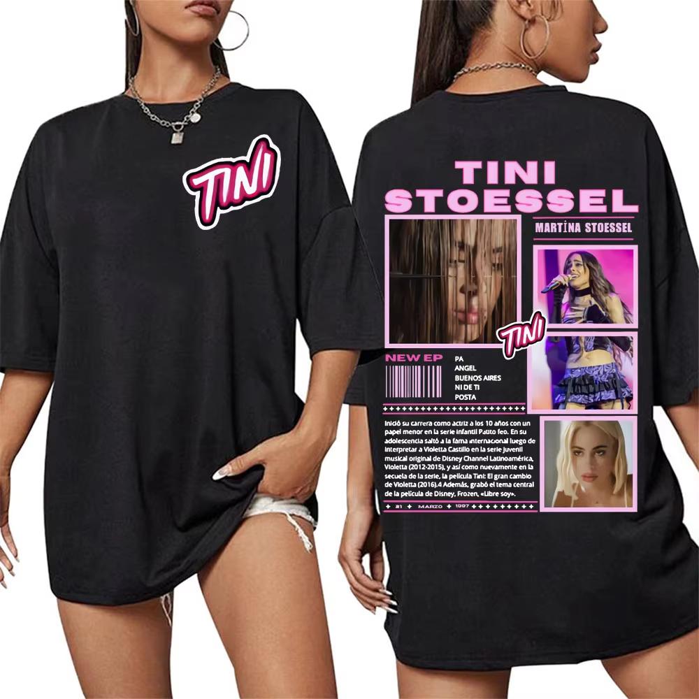 

Singer TINI STOESSEL 2026 Tour Cover T Shirts Men Women s Clothing Fashion Aesthetic T Shirts Casual O-Neck Short Sleeve T-shirt S разноцветный