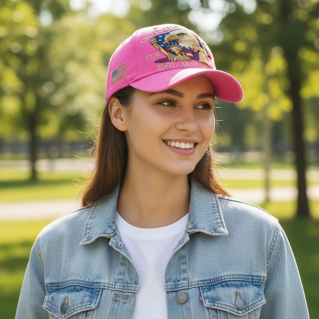 Anniversary American Hat Embroidered Craft Patriotic Theme Adjustable Comfortable Fit