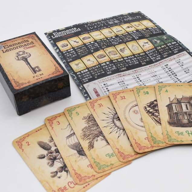 Elements Lenormand Classic | Triple K | 54 Cards with Japanese Reference Chart [Authentic]