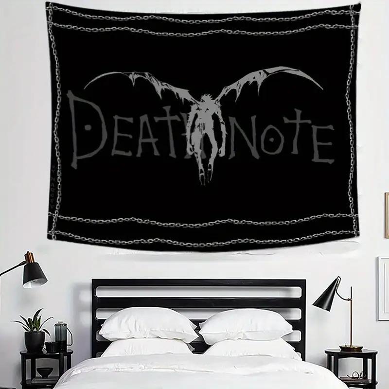VIKAMA Death Note Dark Style Tapestry Anime Merch Wall Hanging Bedroom Bedhead Dorm Study Room Gaming Room Backdrop Decor