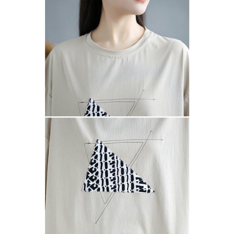 Dimanaf 2025 Neues Sommer Damen Übergröße T-Shirt O-Ausschnitt Kurzarm Locker Basic Lässige Oberteile Druck T-Shirt