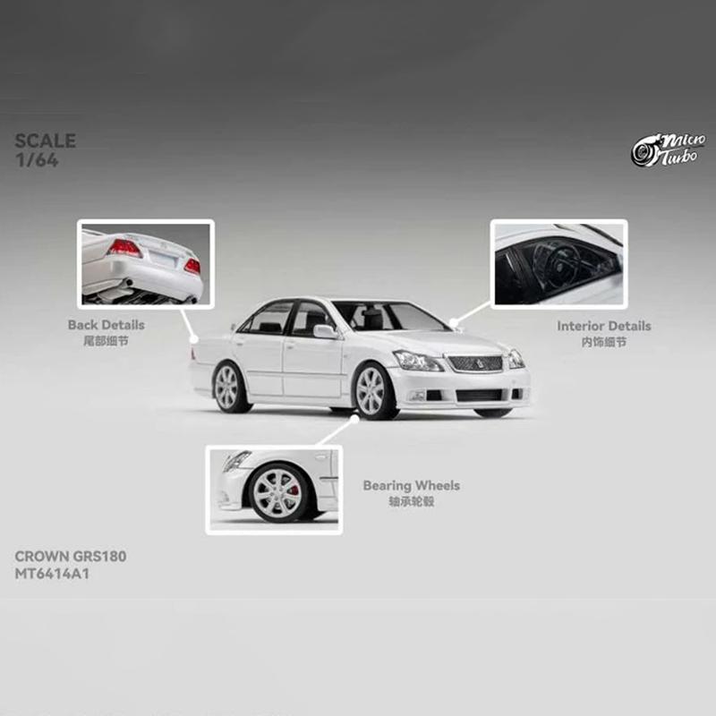 

Micro Turbo Toyota 1:64 Crown S184 12th Generation Realistic Alloy Miniature Die-Casting Car Model Toys Gifts Collection Display белый