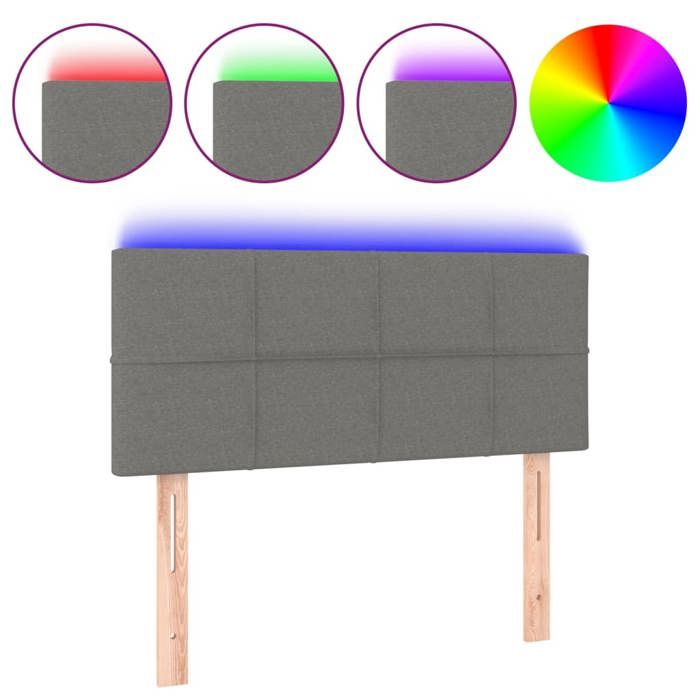 VidaXL LED Headboard Bedroom Furniture Single Bed Accessory Headboard Bed Frame Interior Dark Grey 3121603