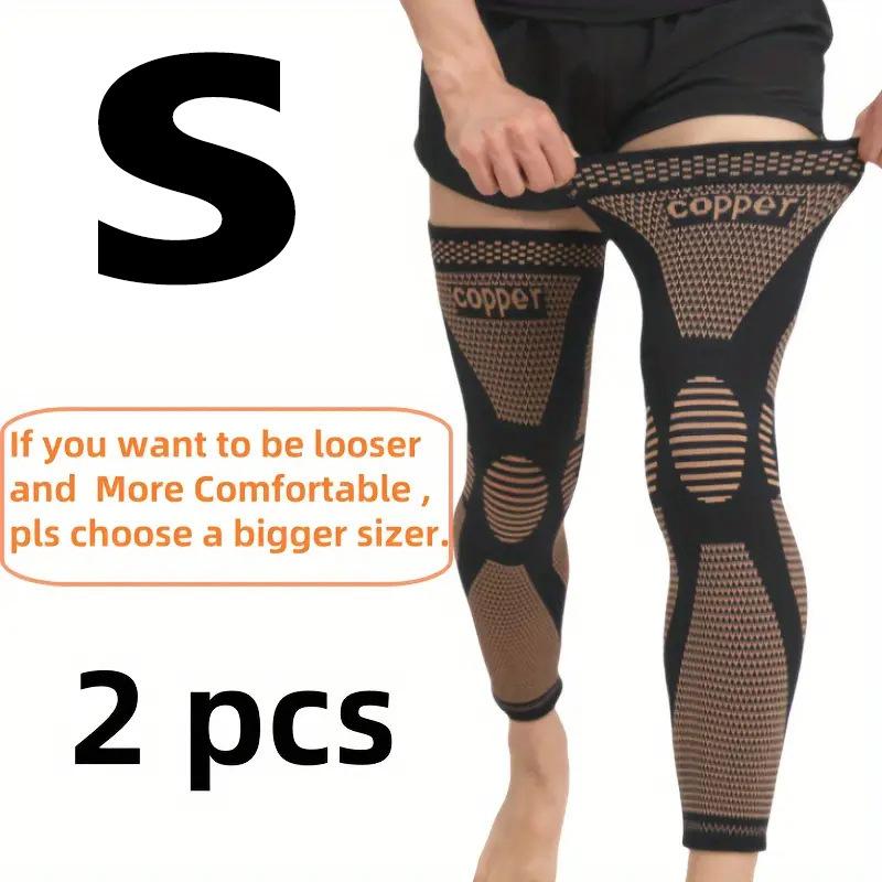 

Наколенники с ионами меди, вязаные наколенники из волокна, длинные накладки для ног для бега и езды, наколенники для надколенника, наколенники с компрессионной поддержкой