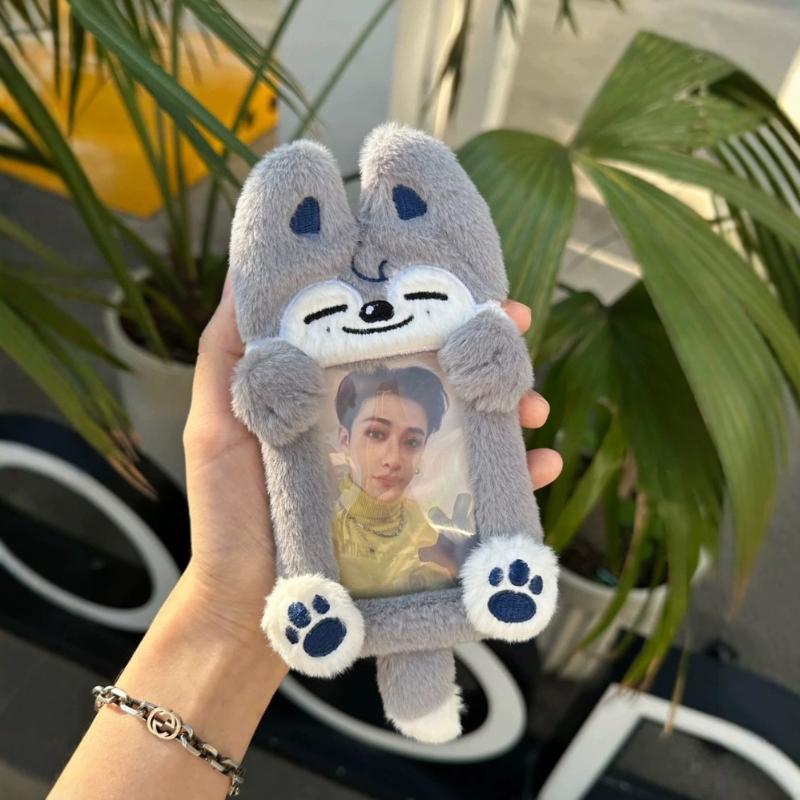 Tecknad Plysch Fotokortsfodral Fotokorthållare Bärbart Ins-kortsfodral Studenter Idol Foton Skyddsfodral