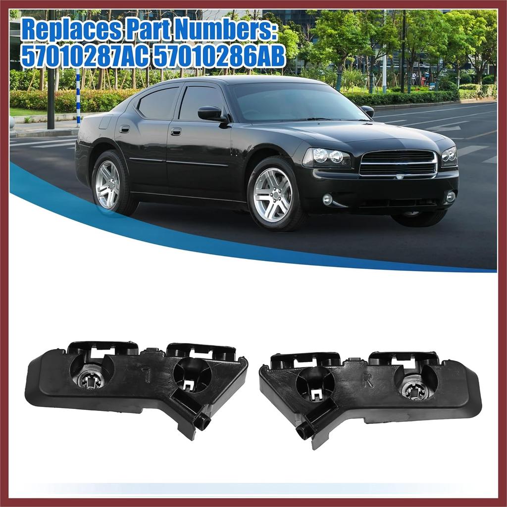 1 Pair Front Bumper Mount Support Bracket for Dodge Charger 2011-2014 57010287AC 57010286AB Left and Right Side Replace Parts