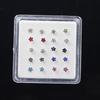 Silver 20PCS Fashion Accessories Jewelry Nose Rings Body Piercing Gems Flower Nose Studs Ring