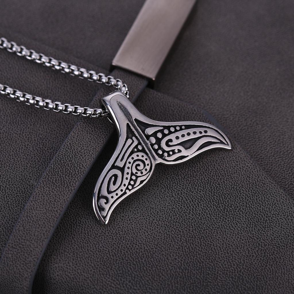 Nový Evropský a Americký Trendy Pánský Univerzální Náhrdelník Personalizovaný Klasický Pánský a Dámský Přívěsek ve Tvaru Rybího Ocasu