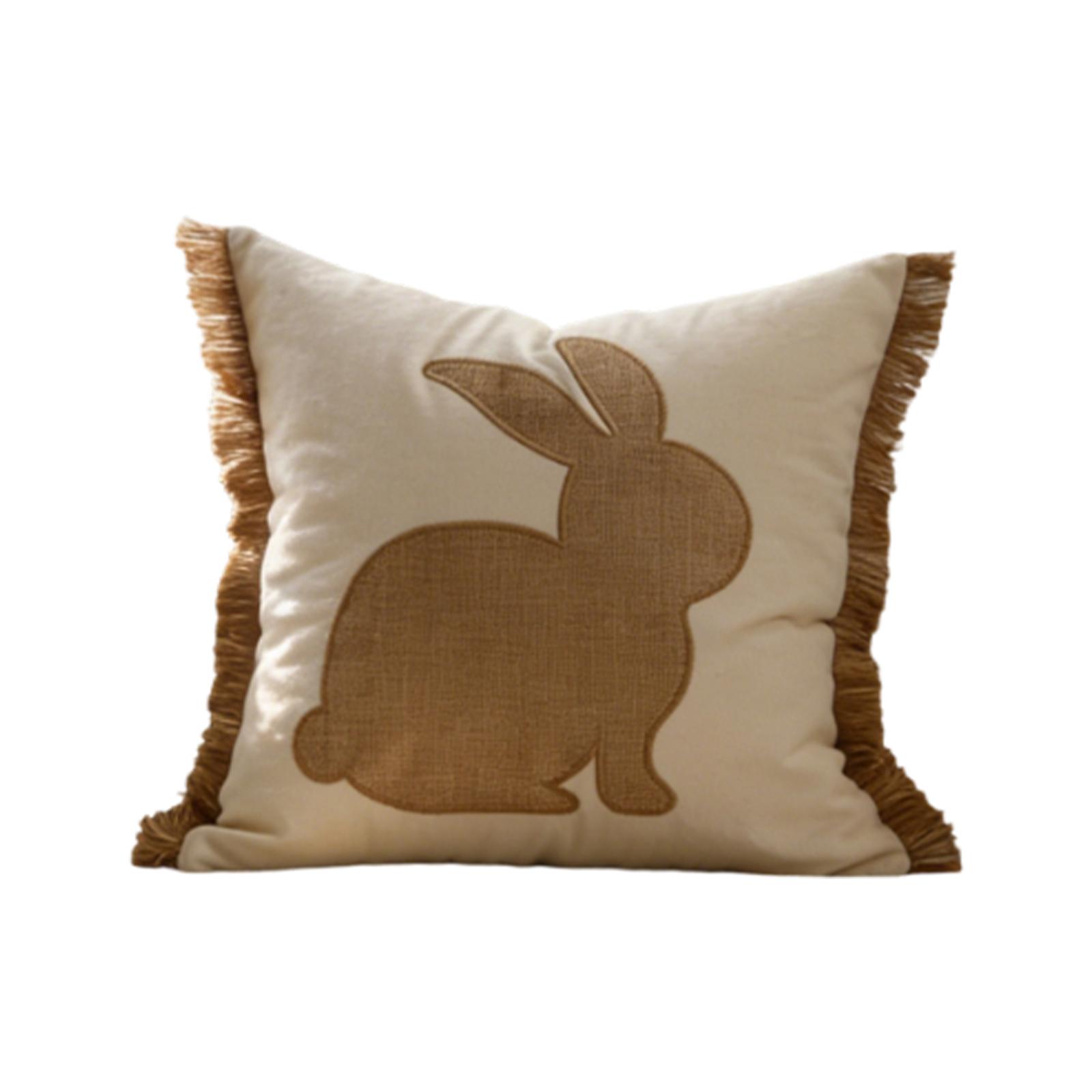 Easter Bunny 3d Embroidered Pillowcase For Living Room And Bedroom, Removable And Washable Pillowcase