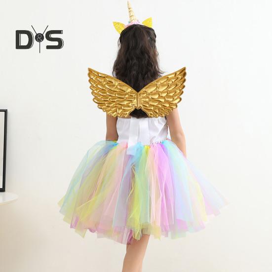 Dětské představení Andělská křídla Barevný vzhled princezny Lehká znovupoužitelná scénická rekvizita Halloween Vánoční Cosplay křídla rekvizita