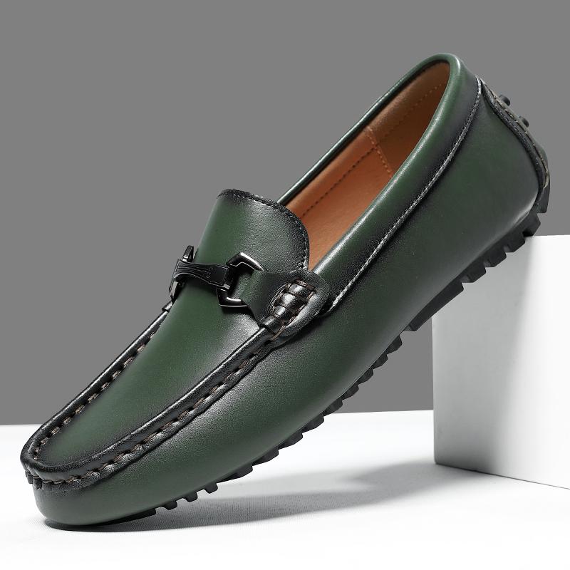 Fashion Mens Business Casual Shoes Office Travel Loafers Vacation Driving Shoes Outsole Formal Slip on Flats Handmade Moccasins