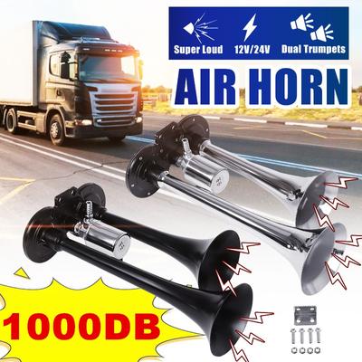 Super Loud 12V/24V 1000DB Air Horn Kit Dual Truck Truck Air Horn με συμπιεστή για οποιαδήποτε οχήματα 12V /24