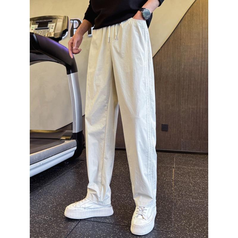 Super Large Size Spring and Summer Straight Casual Pants Men's High-end Trendy Sweatpants New Ruffian Handsome Trend Thin Pants