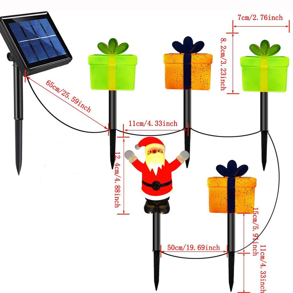 Solar Santa Claus LED Garden Stake Lights for Outdoor Lawn and Courtyard