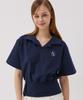 AWESOME STUDIO Button Detail Collared Short Sleeve T-Shirt Black