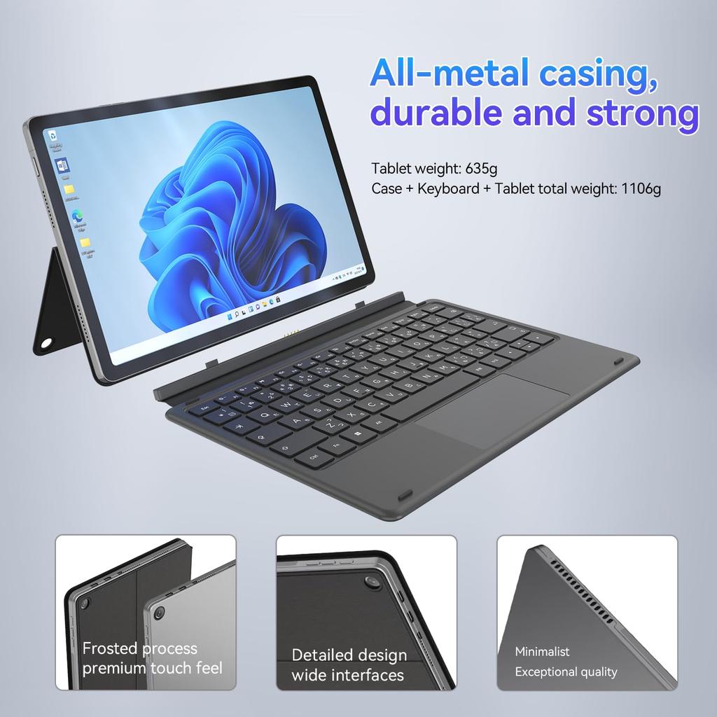 BNCF Windows 11 Pro 13th Gen Twin Lake N150 up to 12GB LPDDR5 256GB NVMe FHD IPS 1920x1200 5MP 8MP BT 2x Japanese All Metal 2-in-1 Tablet, Laptop,