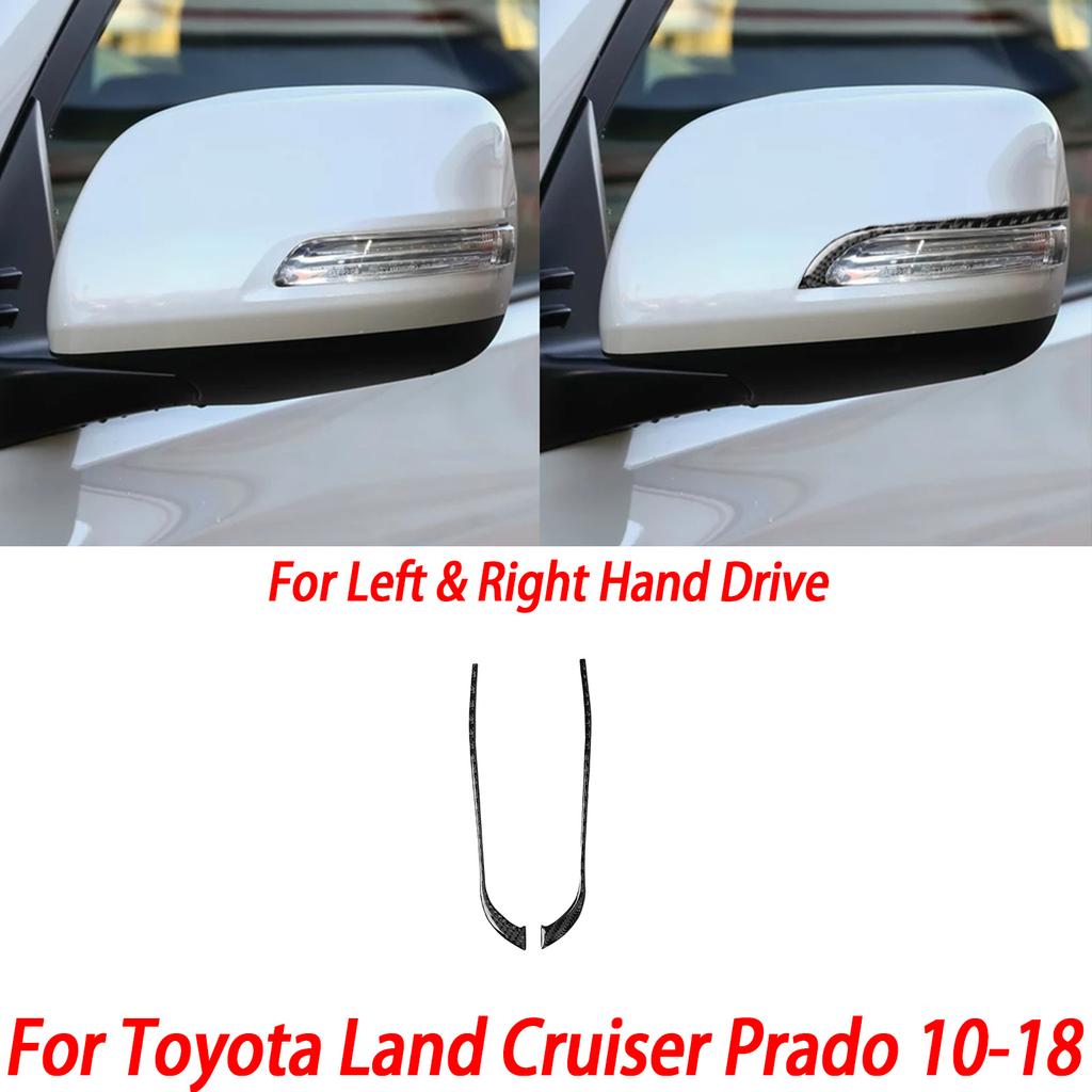 Car Accessories Headlight Switch Frame Eyelid Eyebrow Panel Decor For Toyota Land Cruiser PRADO 2010-2018 Carbon Fiber Sticker