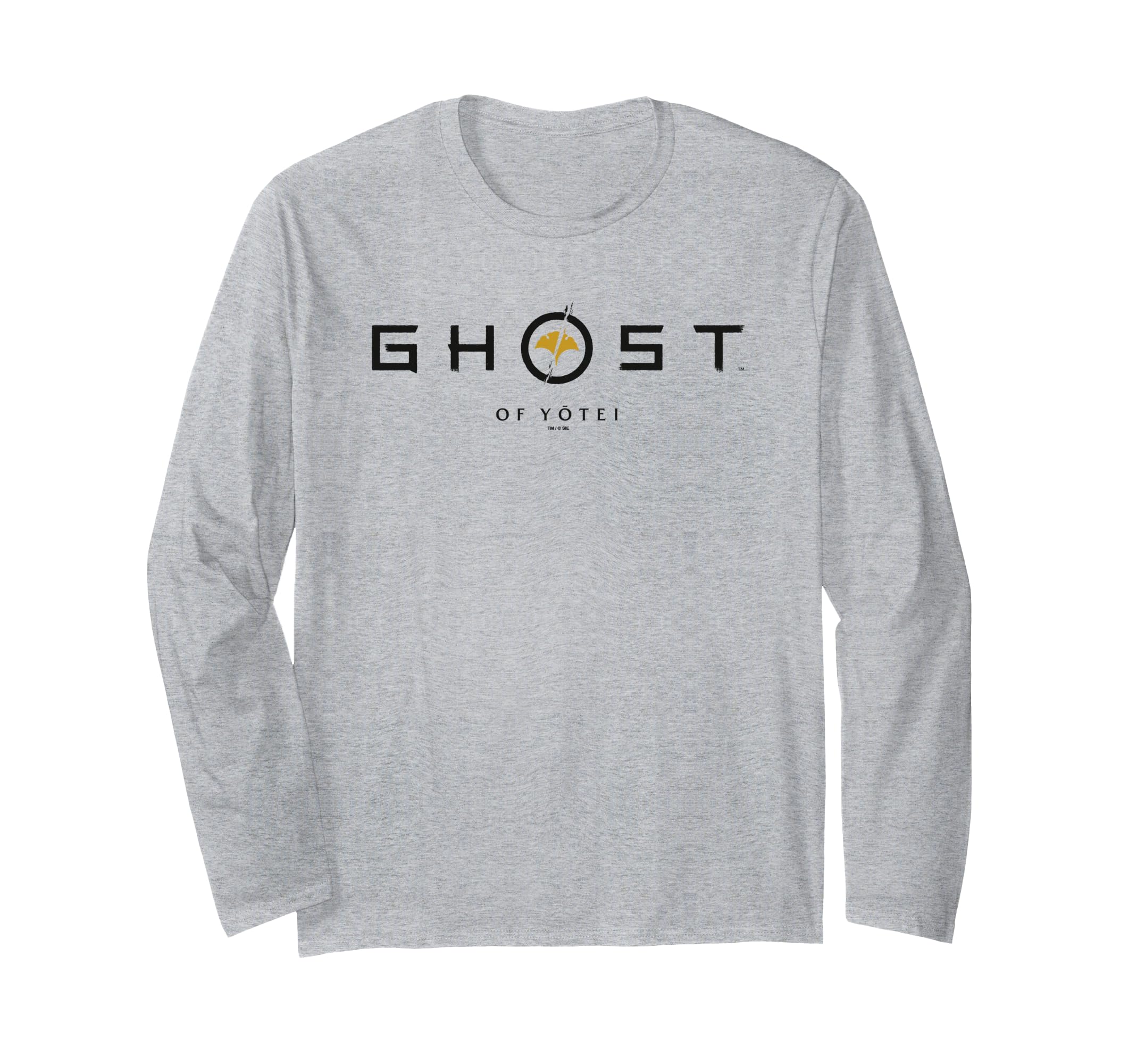Ghost of Yotei Black and Yellow Minimalistic Logo Long-Sleeve T-Shirt
