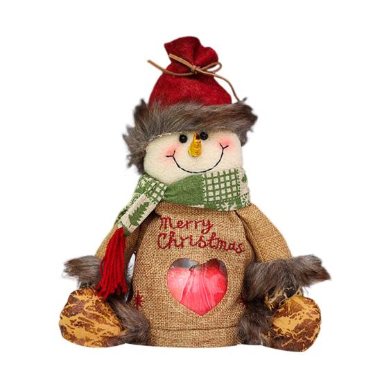 Julklappspåse Dragkedjedesign Stort Utrymme Återanvändbar Tyg Godispåse Snögubbe Jultomte Älgmönster Högtidlig Favörpåse