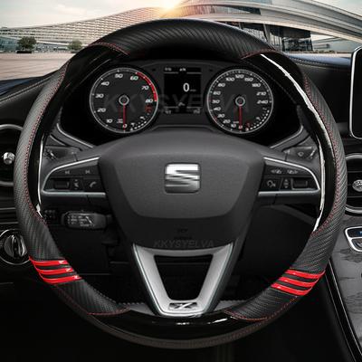 Carbon Fibre Car Steering Wheel Cover For Seat Leon 5F Mk3 2013-2022 Ibiza 6J 2022 Tarraco Arona Ateca Alhambra Auto
