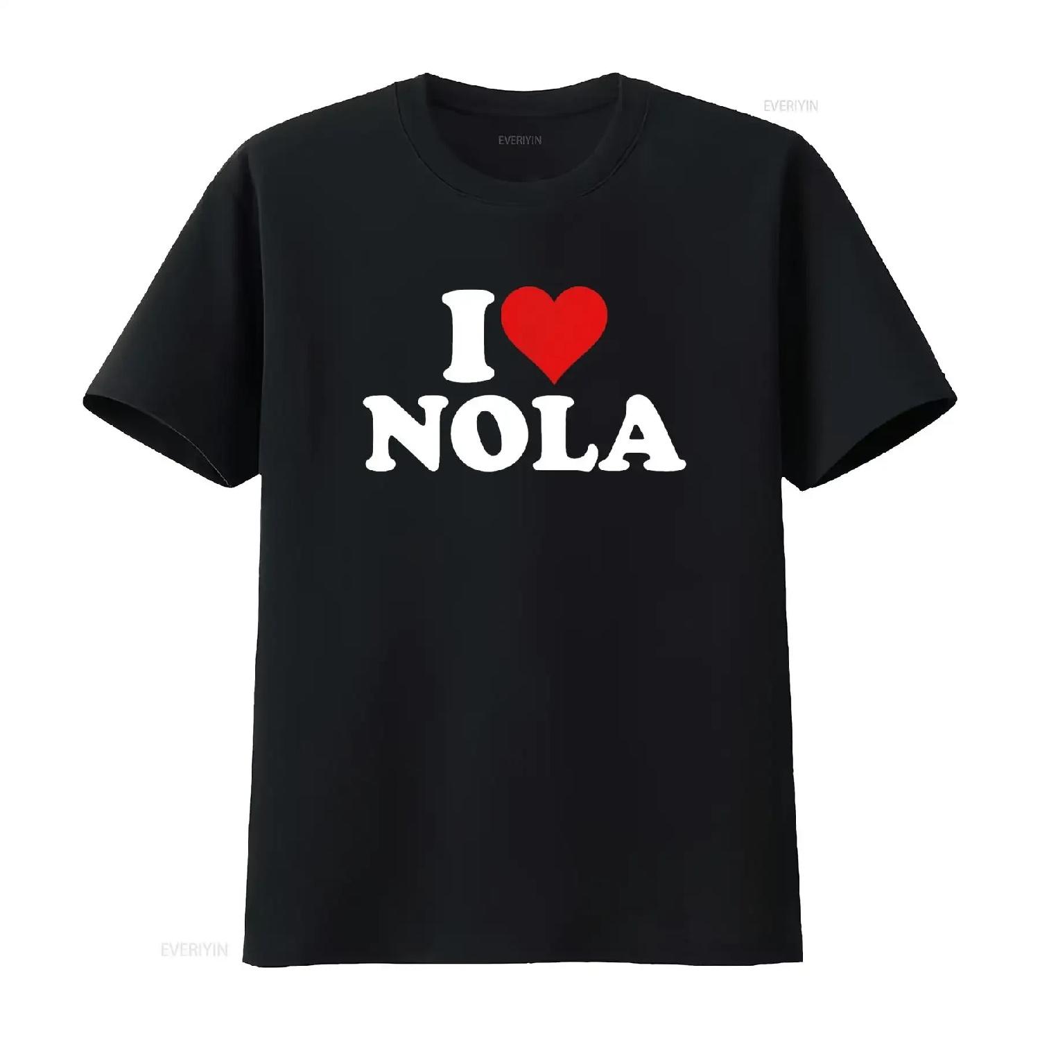 Я ЛЮБЛЮ HEART NOLA НОВЫЙ ОРЛЕАН ЛУИЗИАНА Футболка винтажная Стиранная Удобная Эластичная Универсальная Топ Для Повседневной Носки Немного S чёрный