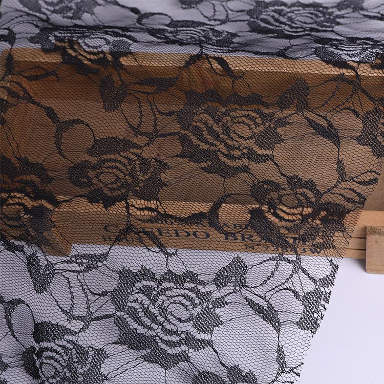 Children's Black Non-Elastic Polyester Mesh Lace Rain Umbrella Skirt Fabric