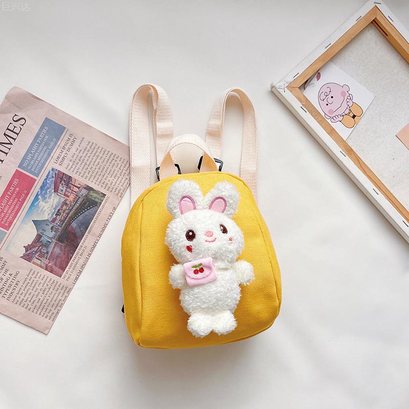 Adorable Children's Mini Backpack Soft Plush Rabbit Design Lightweight Shoulder Bag