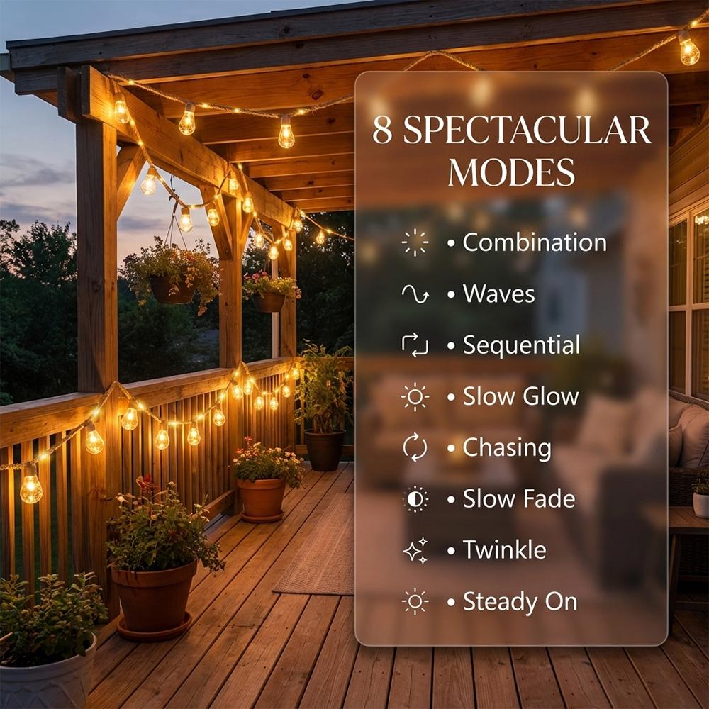 Outdoor Solar Hemp Rope Lights Waterproof String Lights Copper Wire Christmas Ball Bubble Lights for Courtyard Camping Holiday Decor