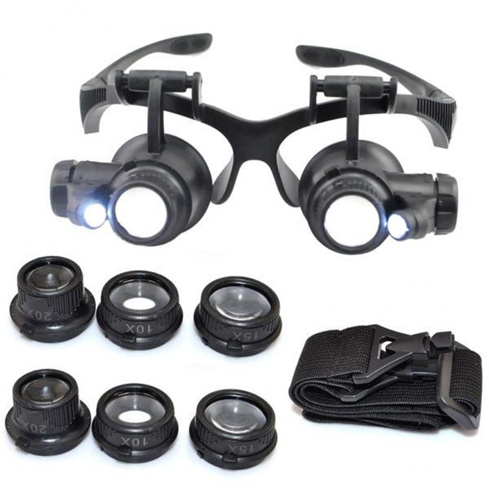 Magnifying Glasses with Light LED Illuminated Eye Loupe Headband Magnifier Jewelry Watch Repair Magnifier Loupe Glasses