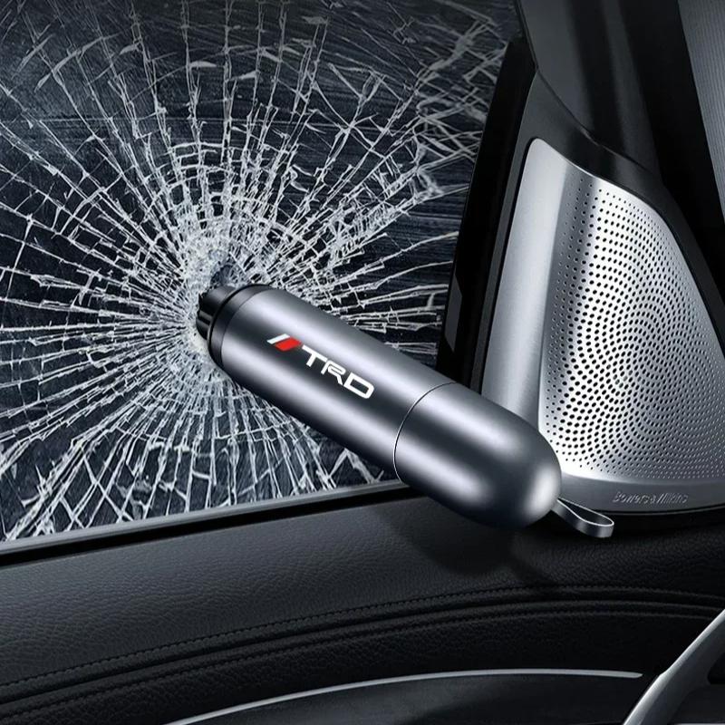Bilsikkerhetshammer Nødglassknuser Setebelteskjærer For TRD Toyota Corolla Rav4 Auris Camry Yaris CHR