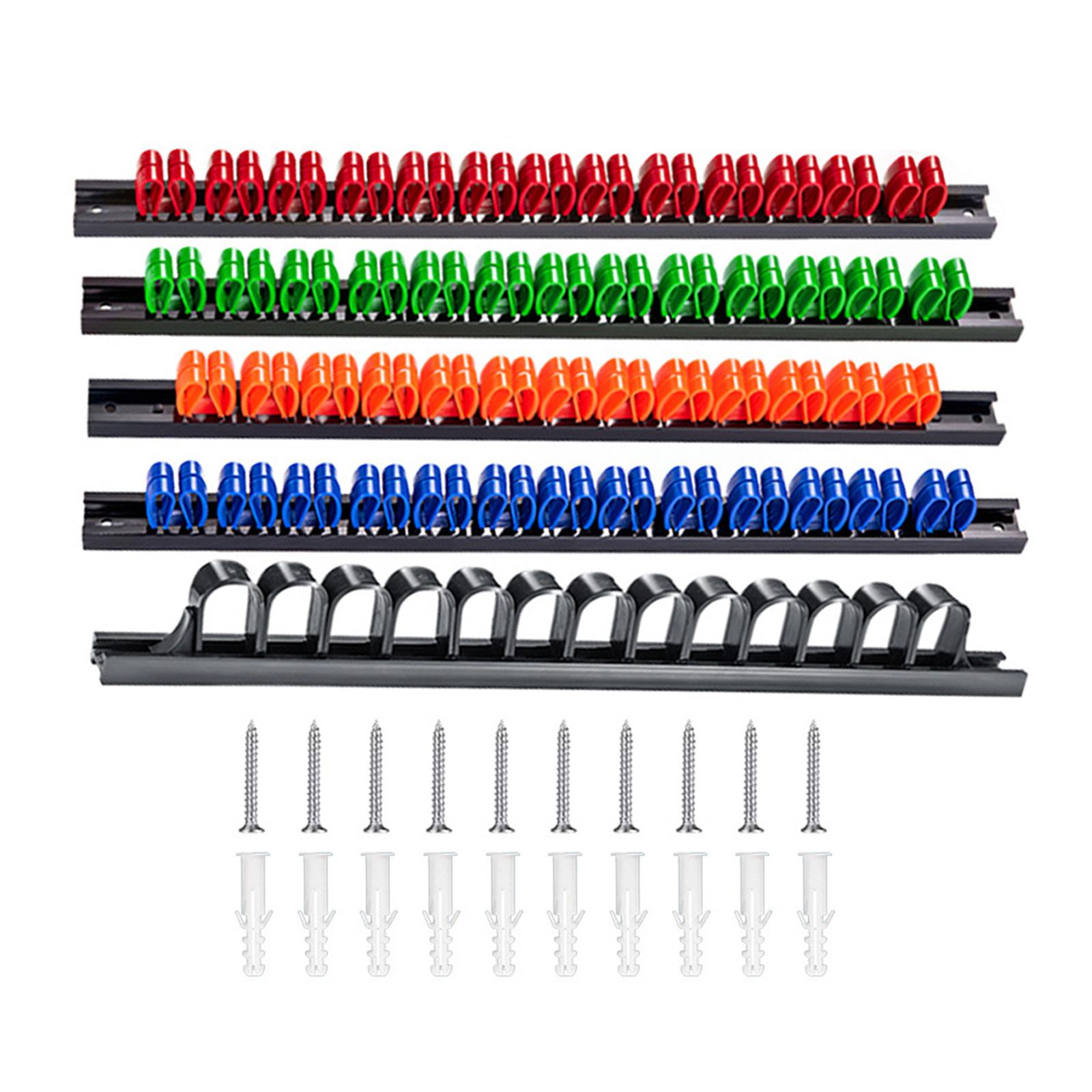 

5 шт., органайзер для отверток и гаечных ключей, держатель ручного инструмента, пластиковая направляющая, вешалка для гаечных ключей, настенная стойка для гаража