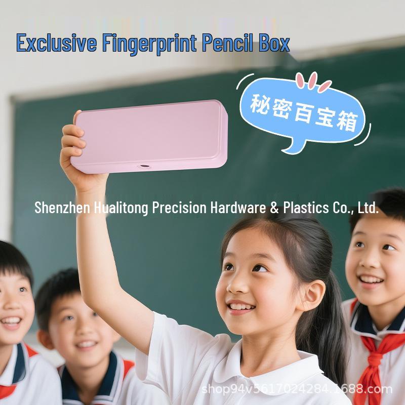 Student Fingerprint Lock Pencil Case - Portable, Secure, and Stylish for Elementary Use