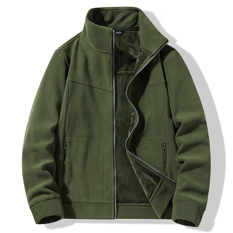 

Женская куртка из толстого флиса - Осень/Зима 2024 Повседневная с воротником-стойкой 5XL