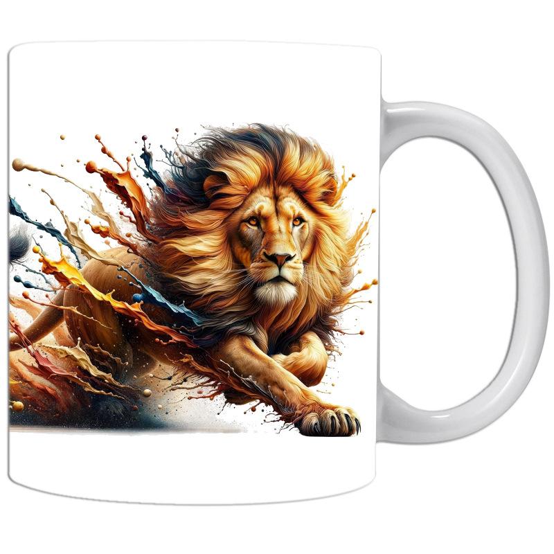 Lion Cat Ceramic Coffee Mark Cup Tea Cup New Holiday Gift King Mug