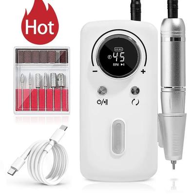45000RPM LCD Display Electric Nail Drill Machine Rechargeable Nail File Gel Nail Polish Sander Salon Nails Accessories