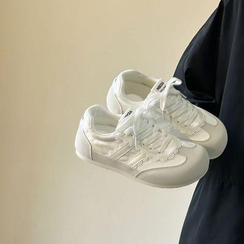 Puff Dexun Little White Shoes Children 2025 New Summer Thin Breathable Ballet Style Dexun Sports and Leisure Board Shoes