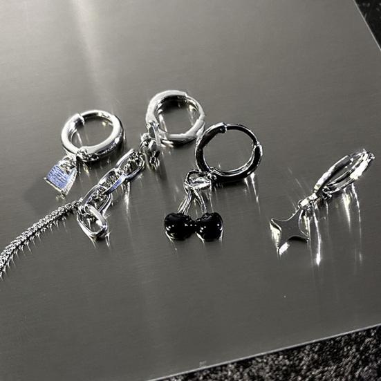 1 Set Damen Ohrringe Süß Cool Gothic Mehrere Stile Elegant Geschenk Legierung Liebesherzförmig Creolen Hänge Stecker Ohrringe Set für Verabredungen