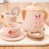 Children's Wooden Simulation Afternoon Tea Dessert Teapot Tableware Kitchen Tea Set Set Baby Puzzle Play Toy